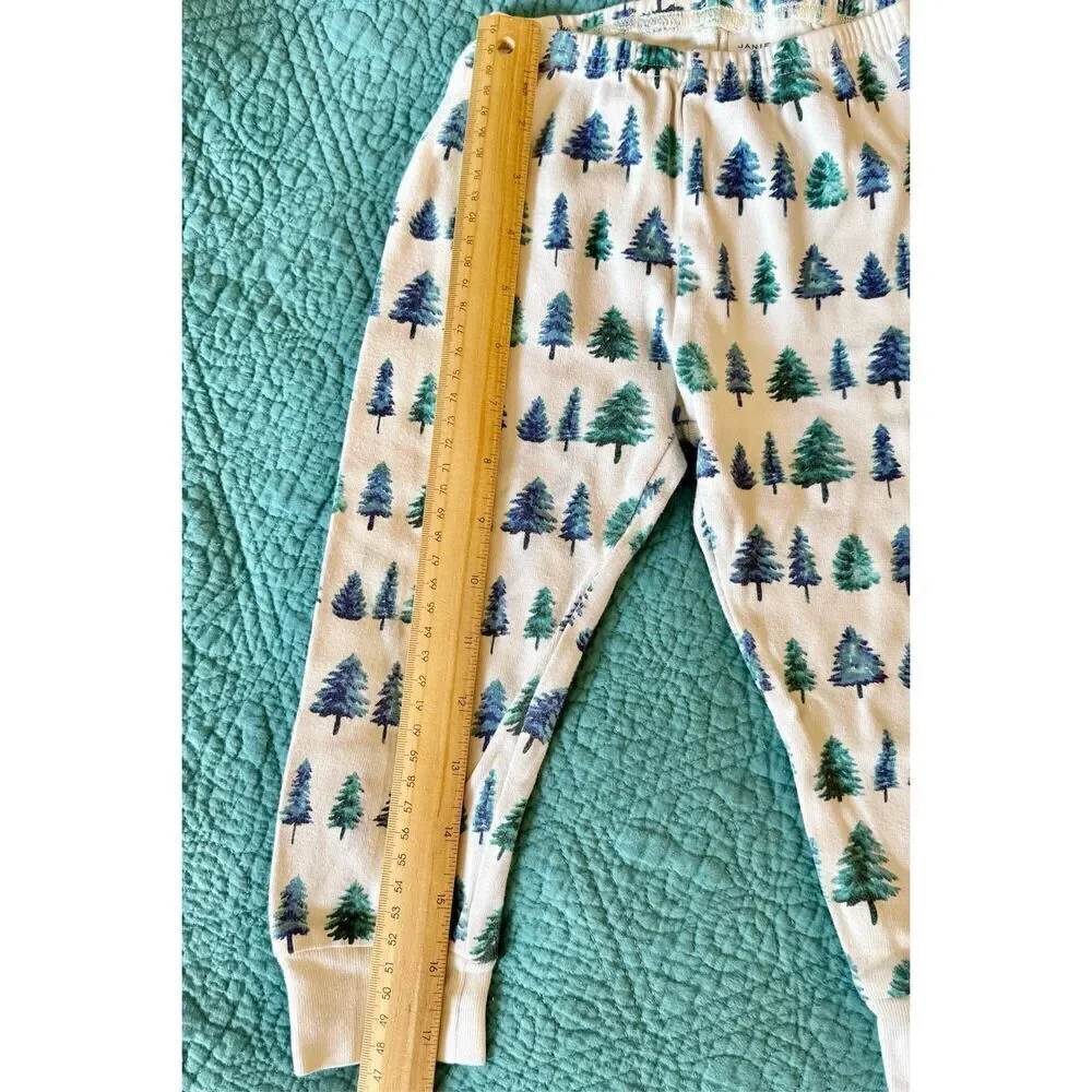Janie & Jack Good Night Pine Tree Forest Print 2 Piece Toddler Pajama Set 2T